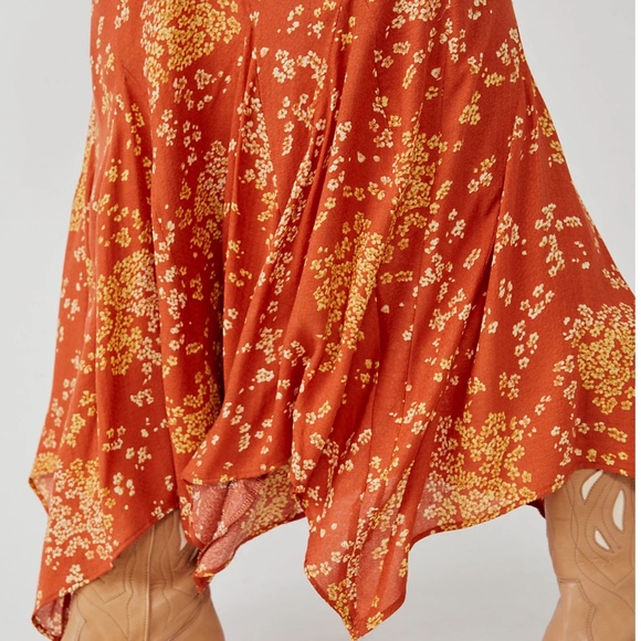 Free People Backseat Glamor Skirt in Terra Cotta combo sz 6 NWT - Picture 3 of 4